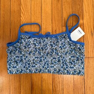 Lime Ricki Blue Floral Bikini Top